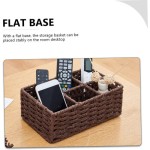 Decorative Woven Storage Basket Multi-Grid Organizer for Cosmetics and Snacks, Versatile for Office, Bathroom, and Bedroom